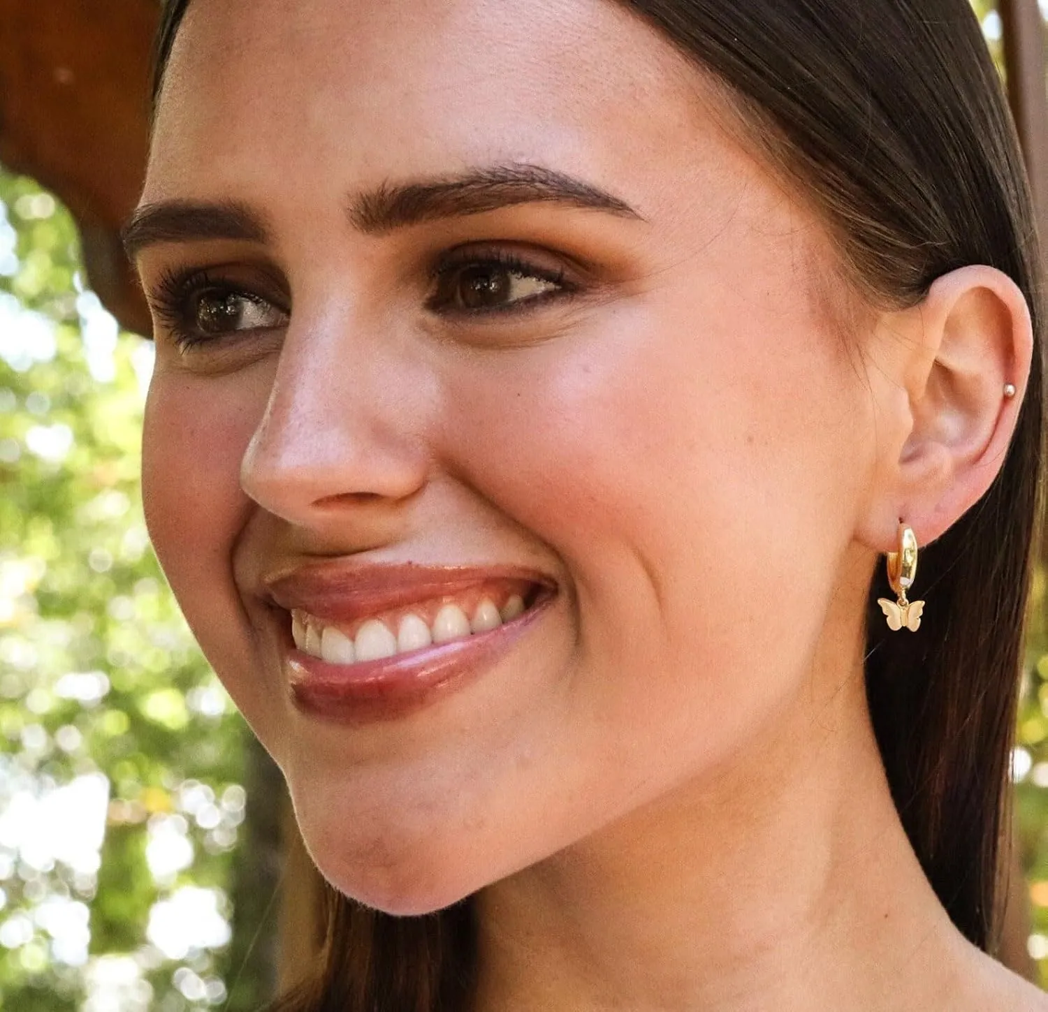 Huggie Earrings for Women-14K Gold/Silver Plated Starfish Butterfly Snake Feather Bee Leaf Dangle Earrings for Women Gold Hoop Earrings