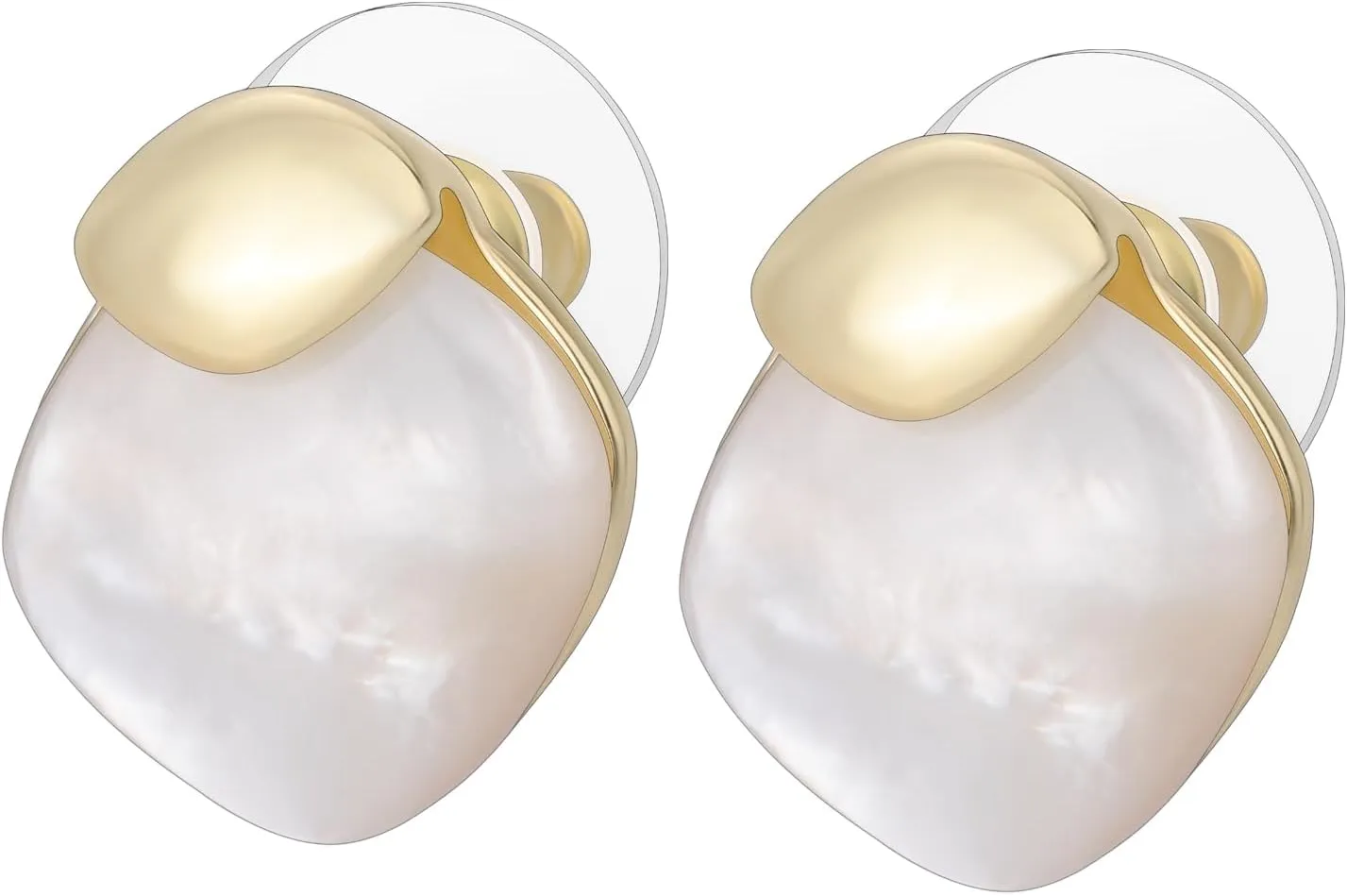 Hypoallergenic Earrings for Women, TAIGRAMA Surgical Steel Earring Studs for Sensitive Ears, Mother of Pearl Stud Earrings for Women Men