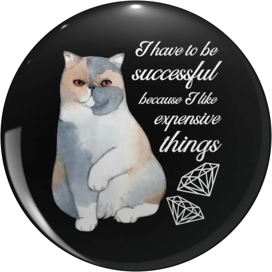 I Have To Be Successful Because I Like Expensive Things Exotic Cat Design With Diamonds Lapel Pin Cute Brooch Pins Badges
