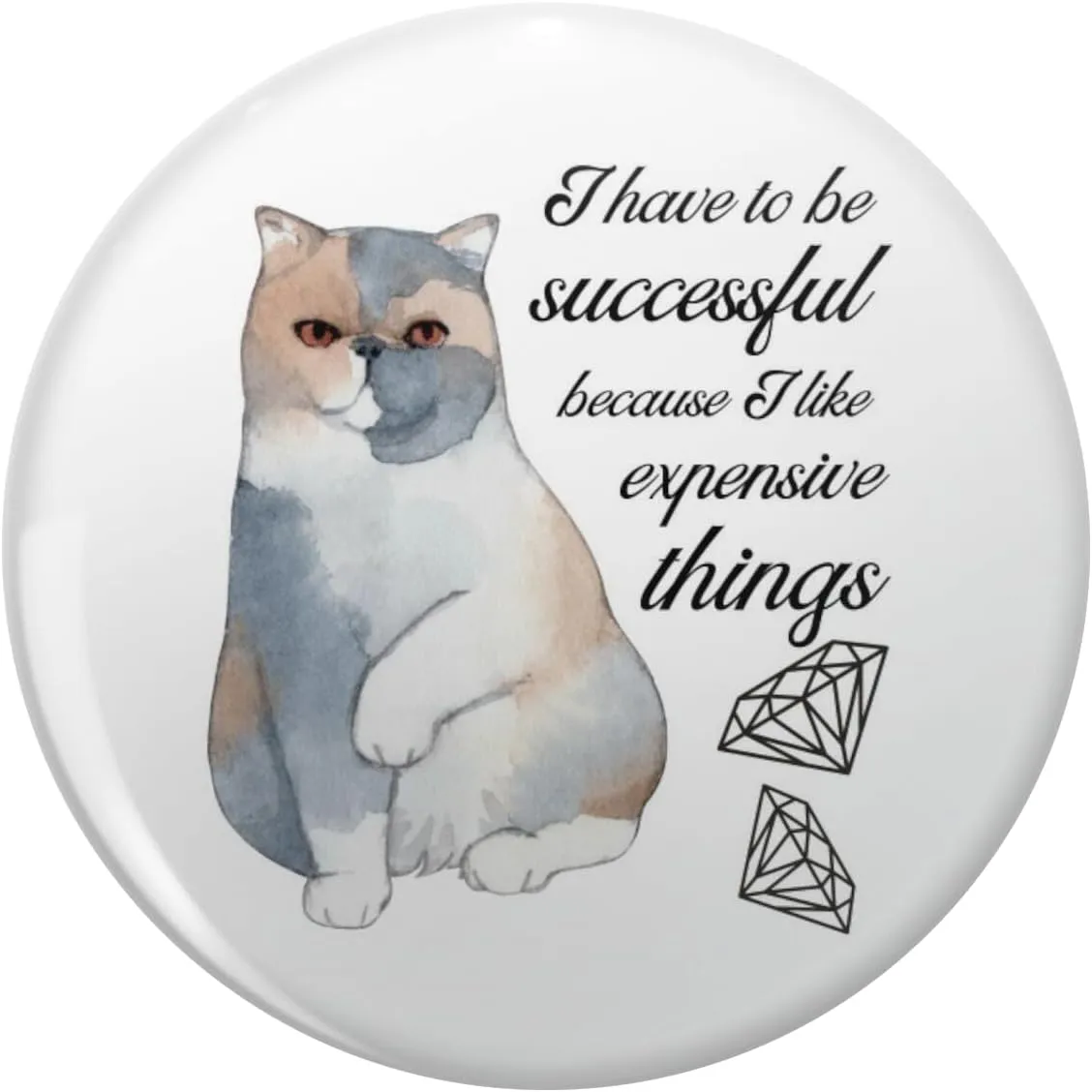 I Have To Be Successful Because I Like Expensive Things Exotic Cat Design With Diamonds Lapel Pin Cute Brooch Pins Badges