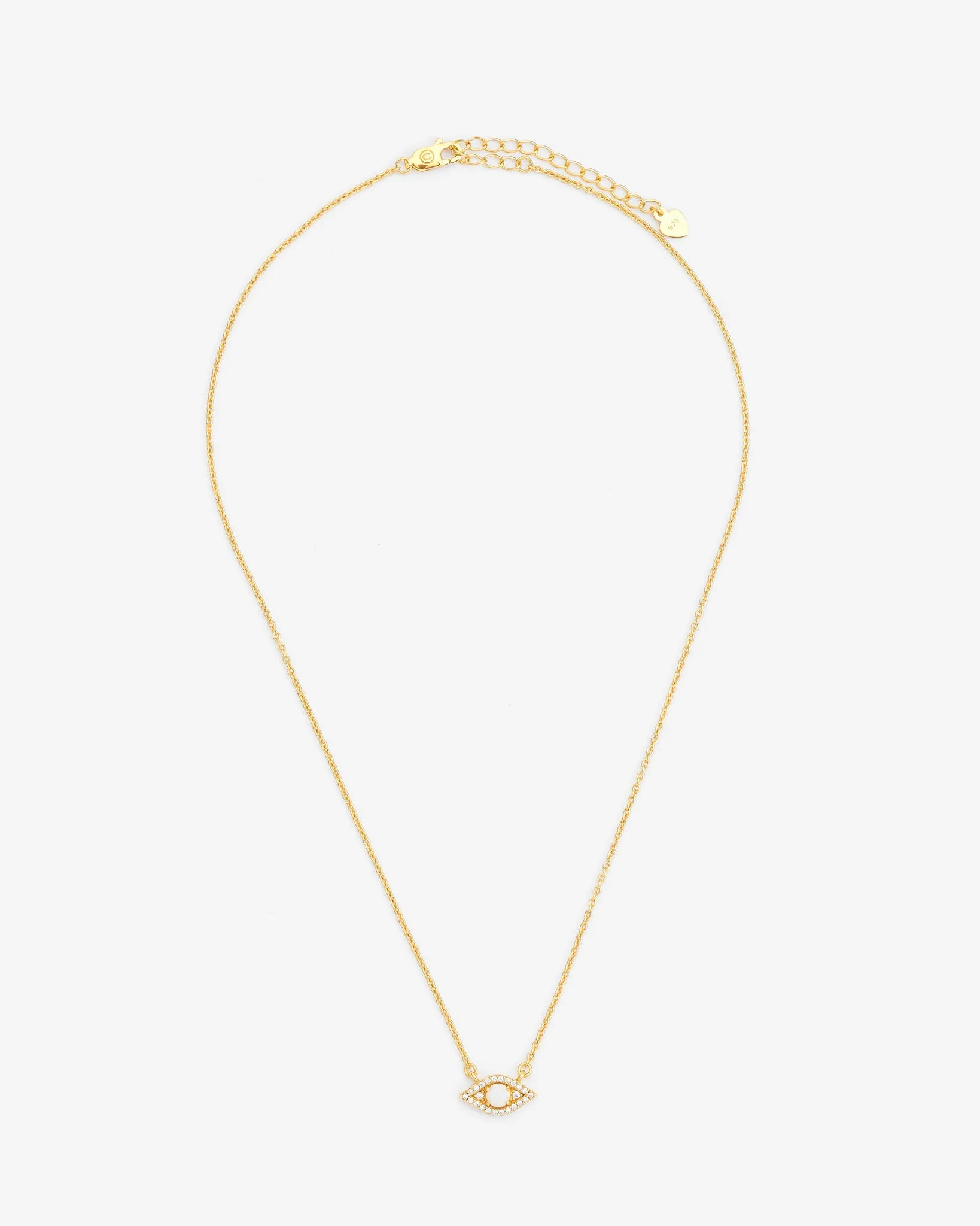 Iced Opal Mini Evil Eye Necklace - Gold