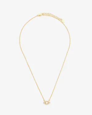 Iced Opal Mini Evil Eye Necklace - Gold