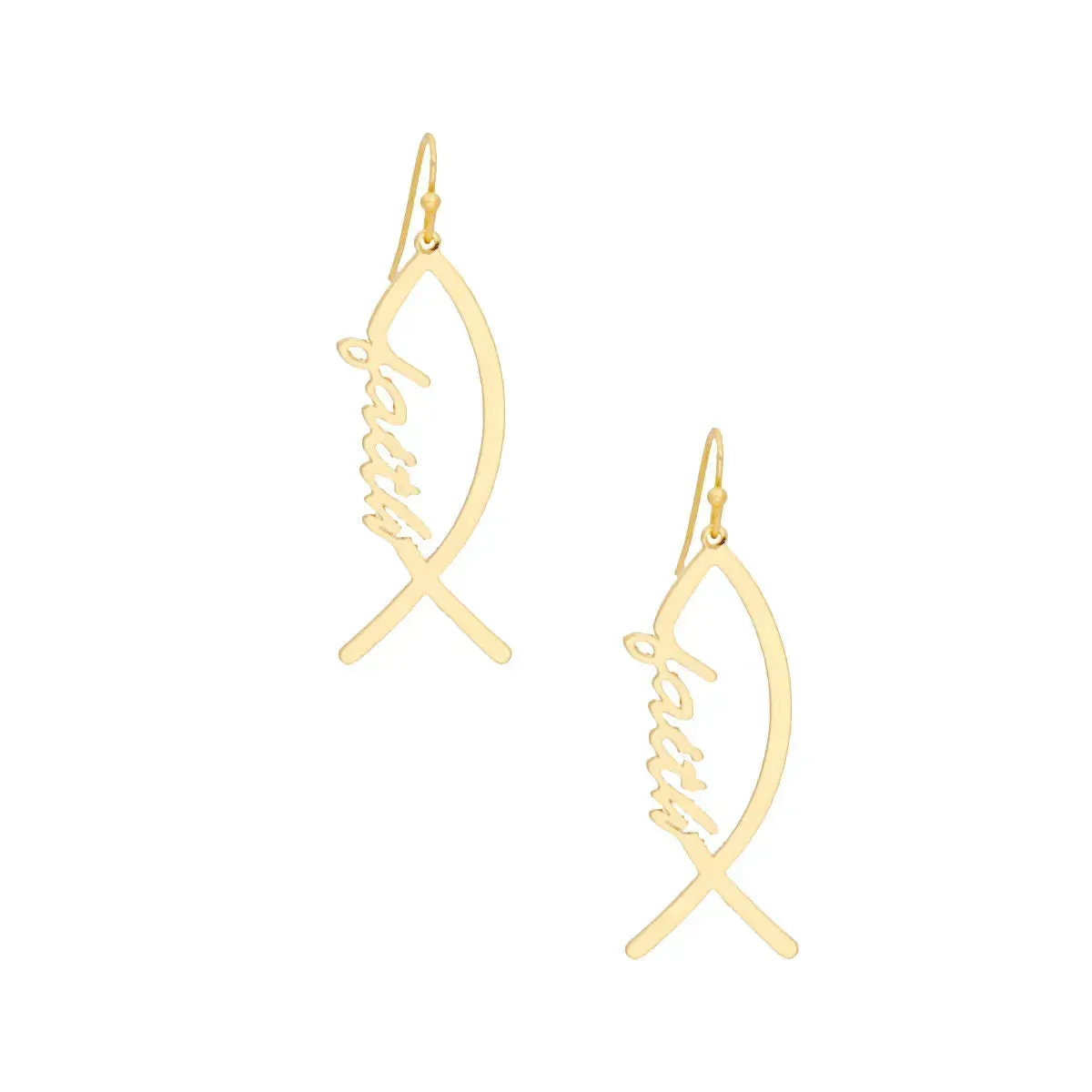 Ichthus Gold Earrings - Express Your Faith