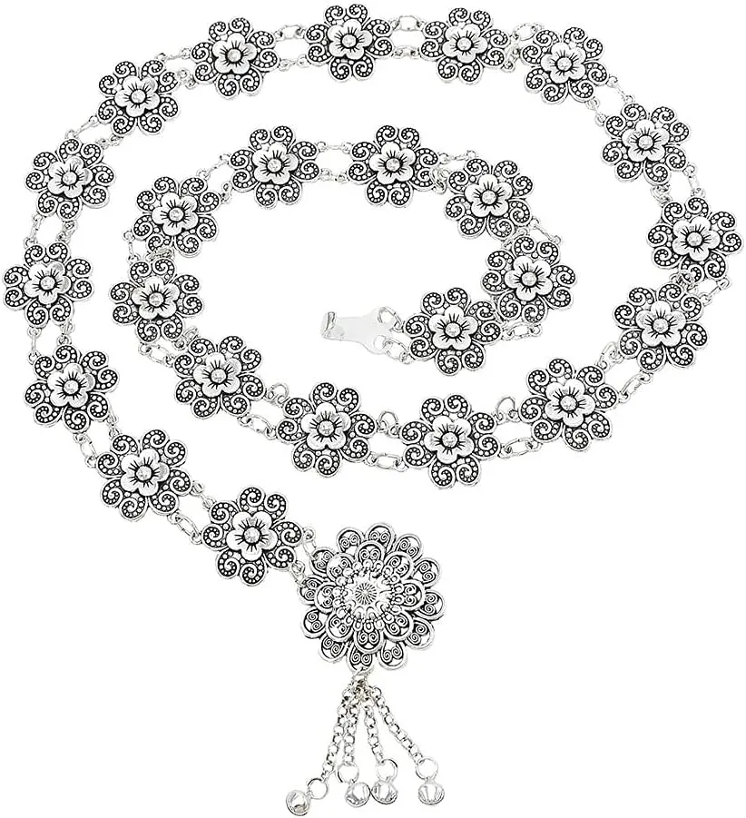idealway Women's Belly Waist Chain - Dancing Belt Beach Belts Bohemian Body Chain Coin Tassel Belt Belly Jewelry Women Accessories