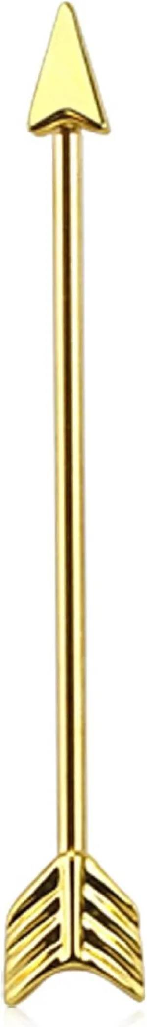 Industrial Bar 316L Surgical Steel Arrow Industrial Barbell 14 GaugE