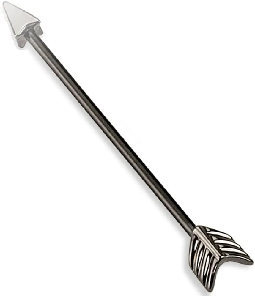 Industrial Bar 316L Surgical Steel Arrow Industrial Barbell 14 GaugE