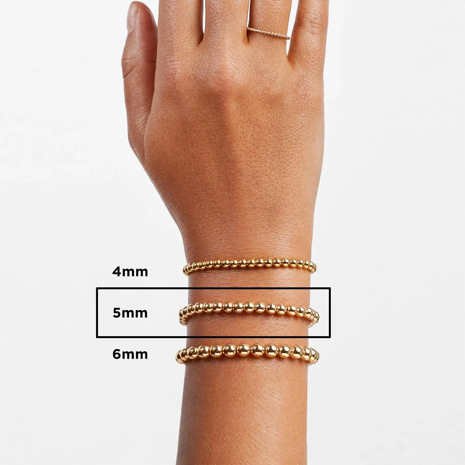 Initial Pisa Stretch Bracelet - Personalized Gold-Plated Beaded Bracelet for Women, Custom Ball Trendy Jewelry