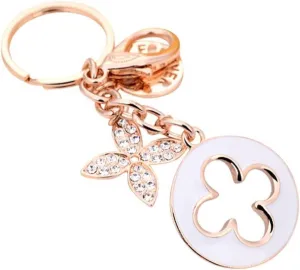 JewelbeautyGold Tone Cute Butterfly Bag Charm Keychain Car Key Chain with Key Rings for Women Girls Gifts