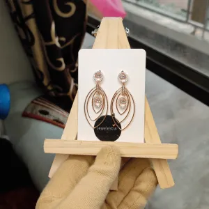 Jewelestia Radiant Rose Gold Dangle Earrings