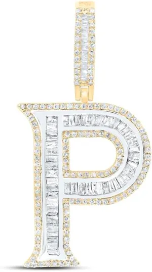 Jewels By Lux 10k Yellow Gold Diamond Initial Mens Pendant