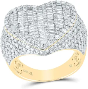 Jewels By Lux 14kt Yellow Gold 2 1/4 Cttw Diamond Fashion Heart Wedding Engagement Anniversary Ring, Women Size: 5-9