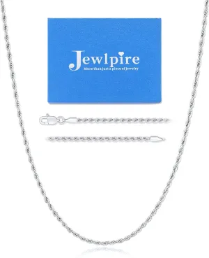 Jewlpire 14K Gold Rope Chain Necklace for Men Women, 2.5mm 3mm 4mm Mens Necklace Stainless Steel Rope Chain for Men Sturdy & Comfortable Men's Chain Necklaces, 16 18 20 22 24 26 Inch