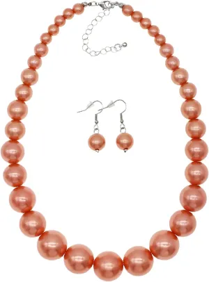 JNF Big Faux Pearl Choker Necklace for Women1920s Long Pearl Necklace Chunky Pearl Necklace and Earring Set Large Pearls Costume Necklace Gatsby