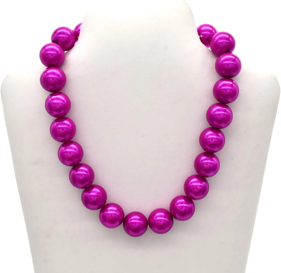 JNF Big Faux Pearl Choker Necklace for Women1920s Long Pearl Necklace Chunky Pearl Necklace and Earring Set Large Pearls Costume Necklace Gatsby