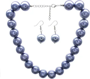 JNF Big Faux Pearl Choker Necklace for Women1920s Long Pearl Necklace Chunky Pearl Necklace and Earring Set Large Pearls Costume Necklace Gatsby