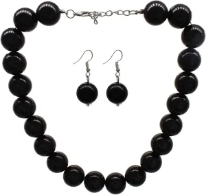 JNF Big Faux Pearl Choker Necklace for Women1920s Long Pearl Necklace Chunky Pearl Necklace and Earring Set Large Pearls Costume Necklace Gatsby