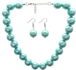 JNF Big Faux Pearl Choker Necklace for Women1920s Long Pearl Necklace Chunky Pearl Necklace and Earring Set Large Pearls Costume Necklace Gatsby