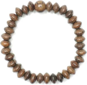 Johar Saucer-shape Wood 33-bead Elastic String 6mm Prayer Bead Bracelet