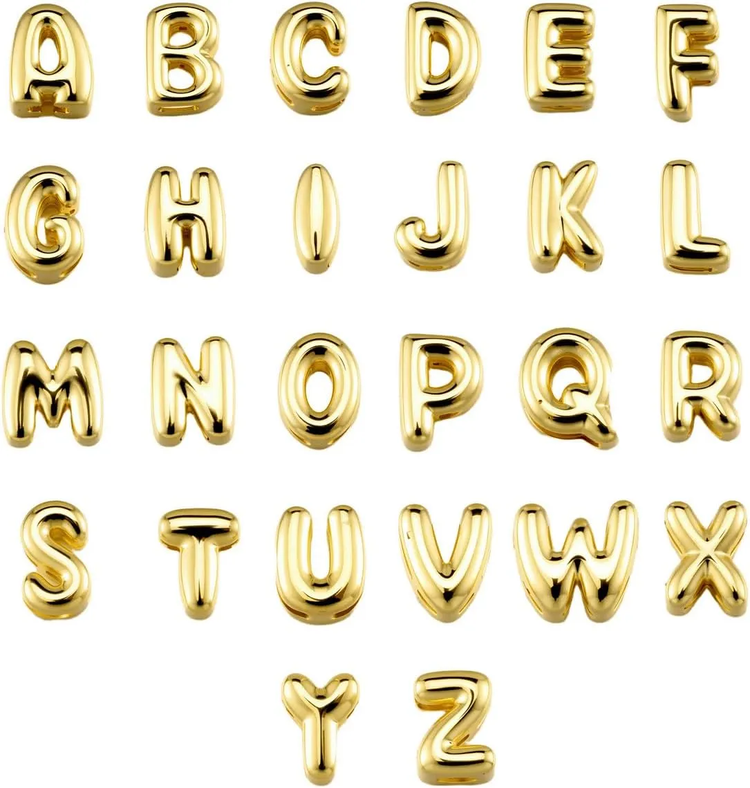 Jovivi Custom Name Beads Necklace for Women Personalized 3D Letter Pendant Necklace Engraved 18K Gold Plated Dainty Initial Necklaces Gift for Mom Mother Alphabet A-Z
