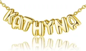 Jovivi Custom Name Beads Necklace for Women Personalized 3D Letter Pendant Necklace Engraved 18K Gold Plated Dainty Initial Necklaces Gift for Mom Mother Alphabet A-Z