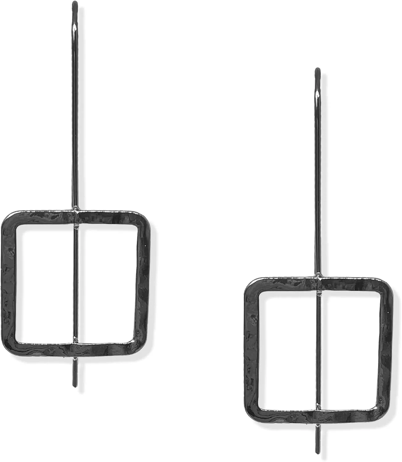 KaFu Handmade Lightweight Bohemian Square Silver Black Studs Earrings retro Geometric Threaded Minimalist Earrings for Women Girls Jewelry Gift