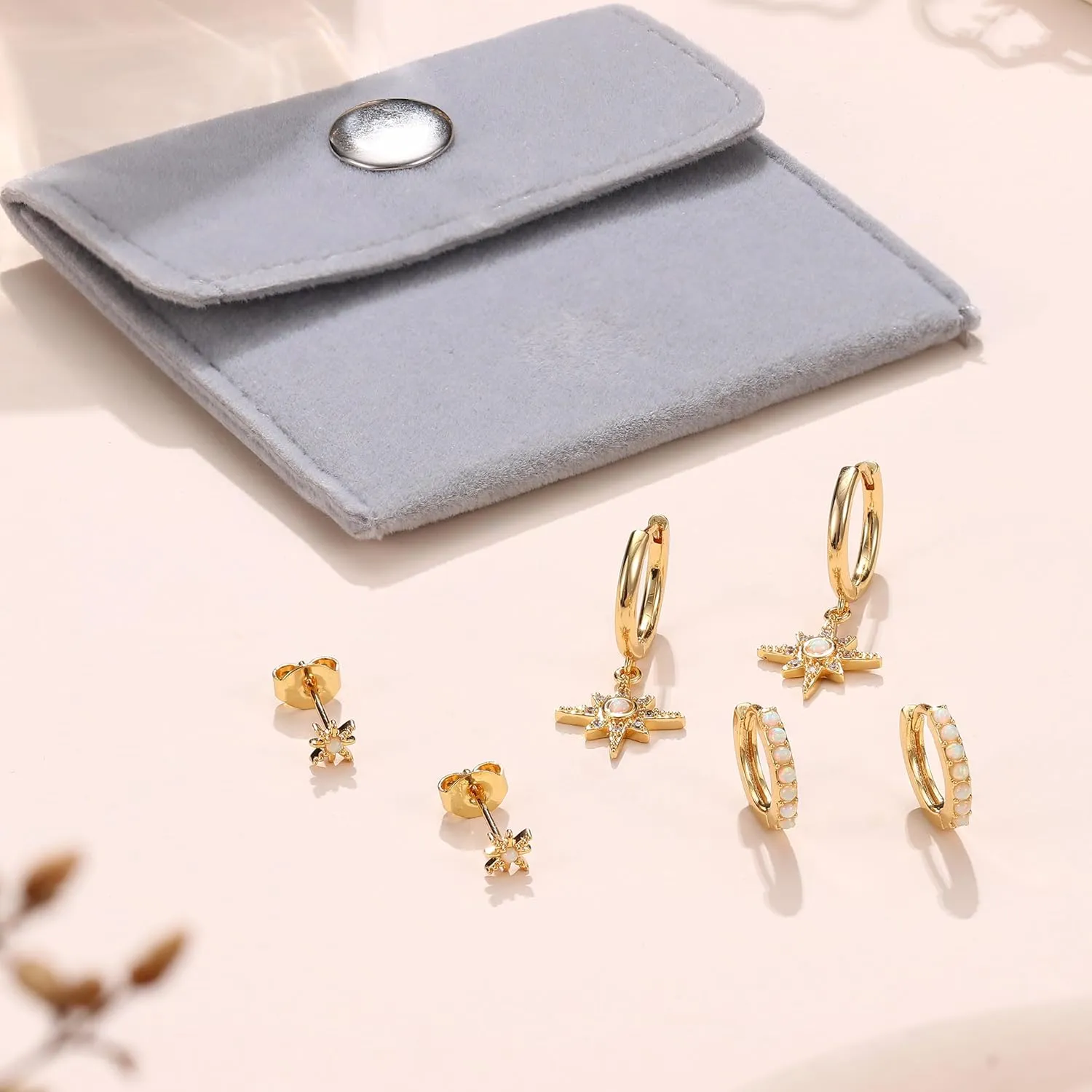 Kakonia Gold Hoop Earrings Set for Women Hypoallergenic 18k Gold Plated Dangle Hoop Huggie Stud Earring Stacks Pack Dainty Earings Cartilage Piercing Jewelry Silver