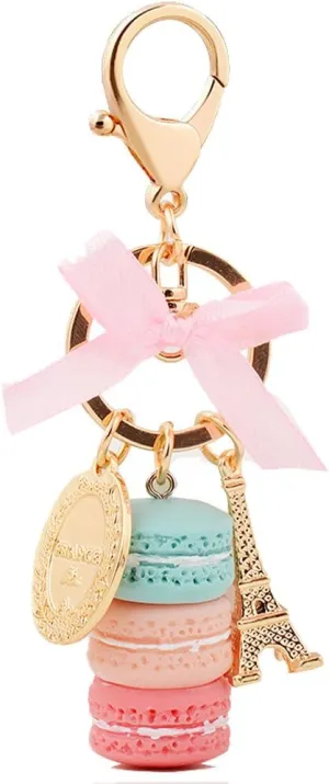 Keychain Ring Eiffel Tower Macaron Charm Cute Pendant Bag Charm Purse