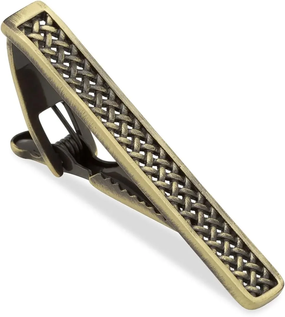 King Longshanks Antique Brass Tie Bar Brass Rhodium Plating King Longshanks Antique Brass Tie Bar