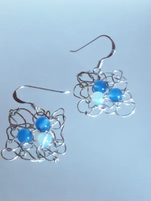 Knitted Silver Earrings