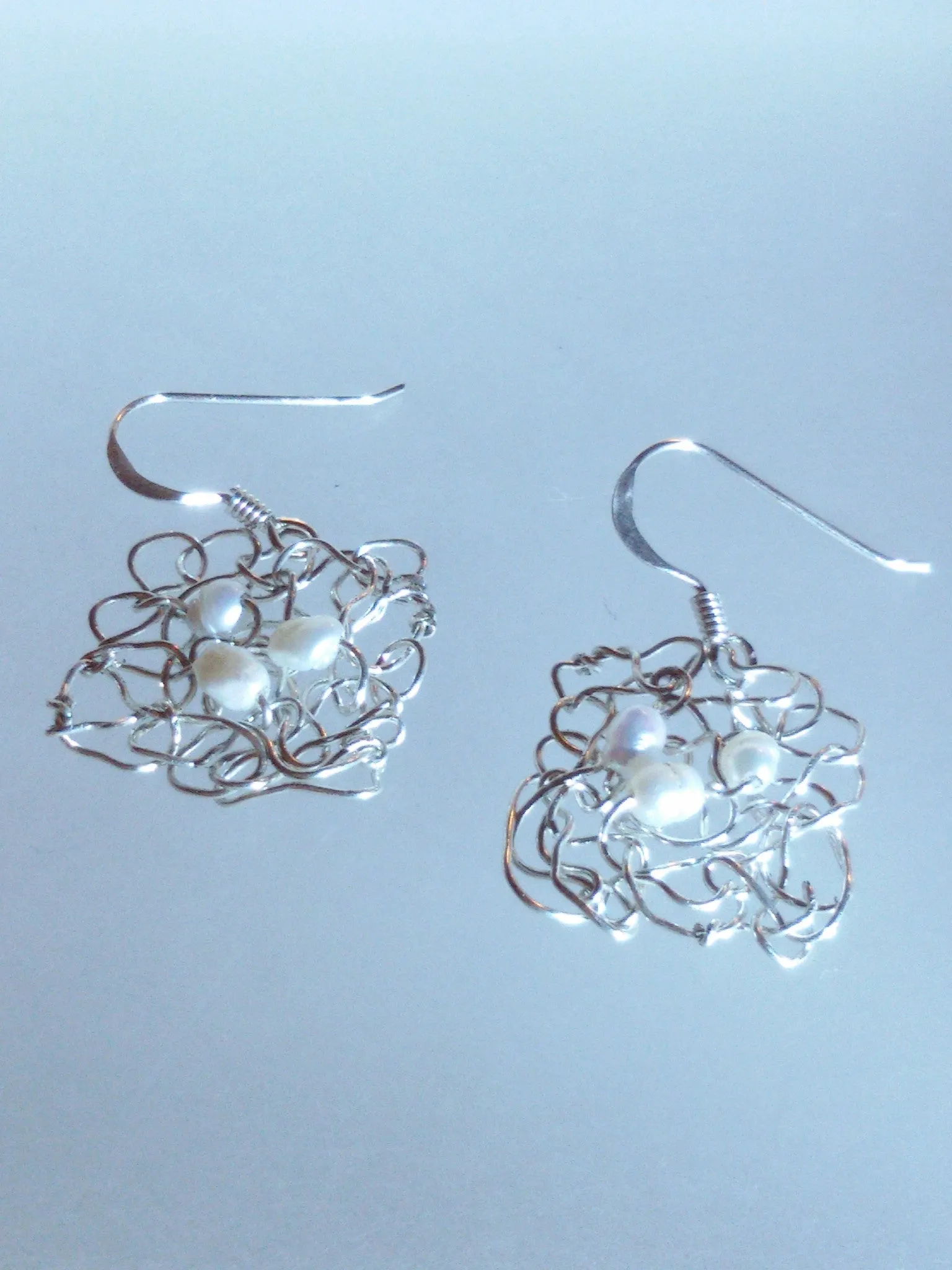 Knitted Silver Earrings