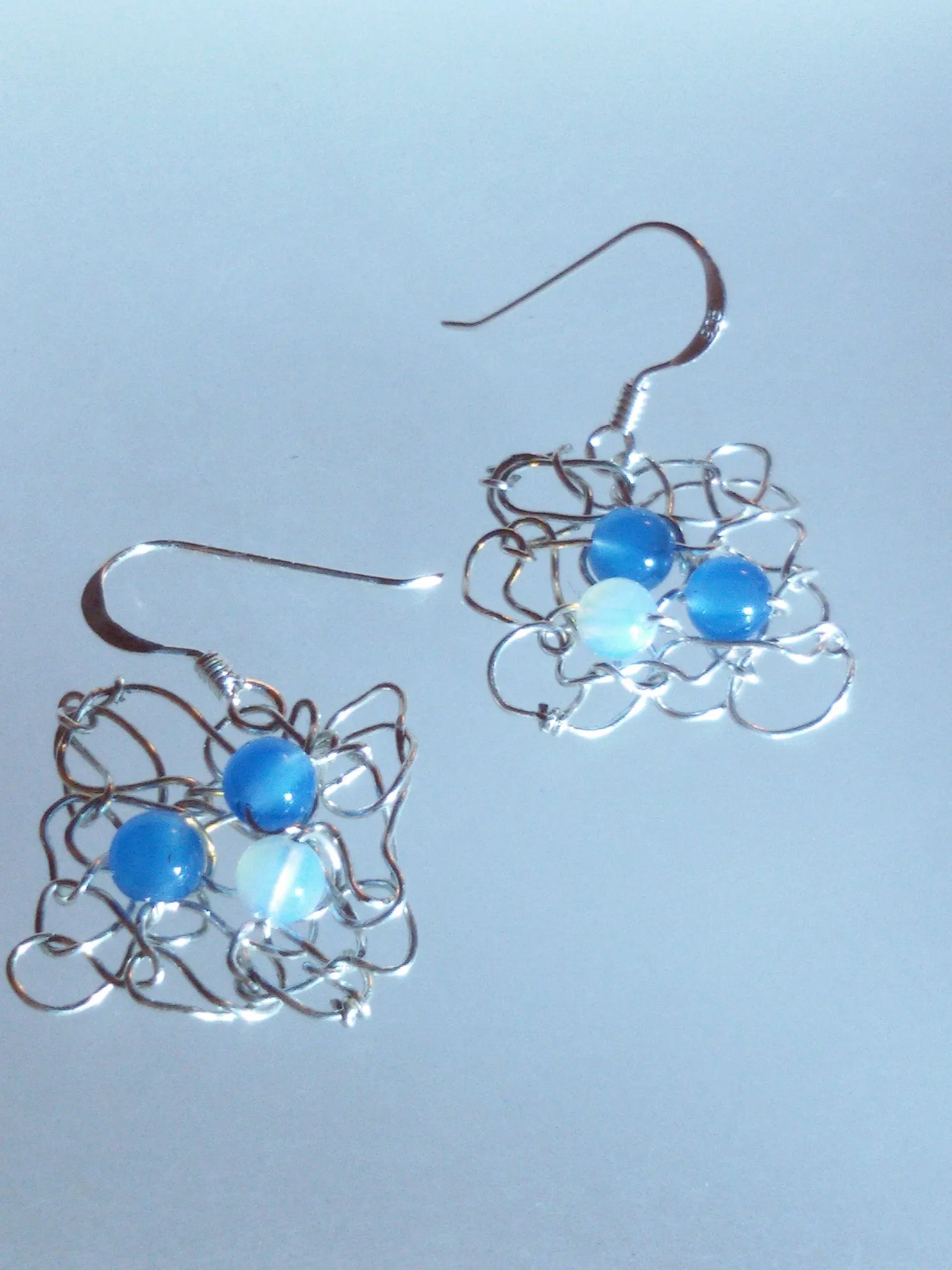 Knitted Silver Earrings