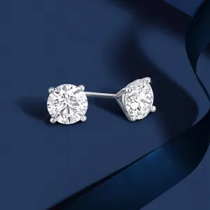 Lab-Grown Diamond Stud Earrings With Unique laser engraved Diamond ID, Set In Platinum, White Gold or Yellow Gold - D Color, VVS2 Clarity, IGI Certified Lab-Grown Diamonds - Available in 1 to 5 CTTW