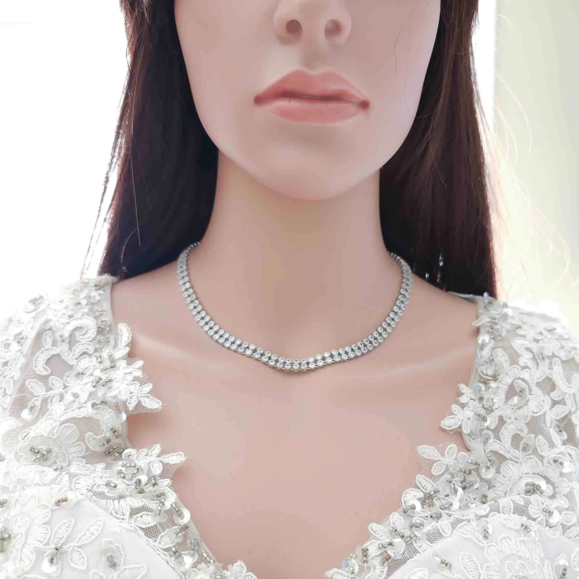 Layered Tennis Necklace Set - Erin