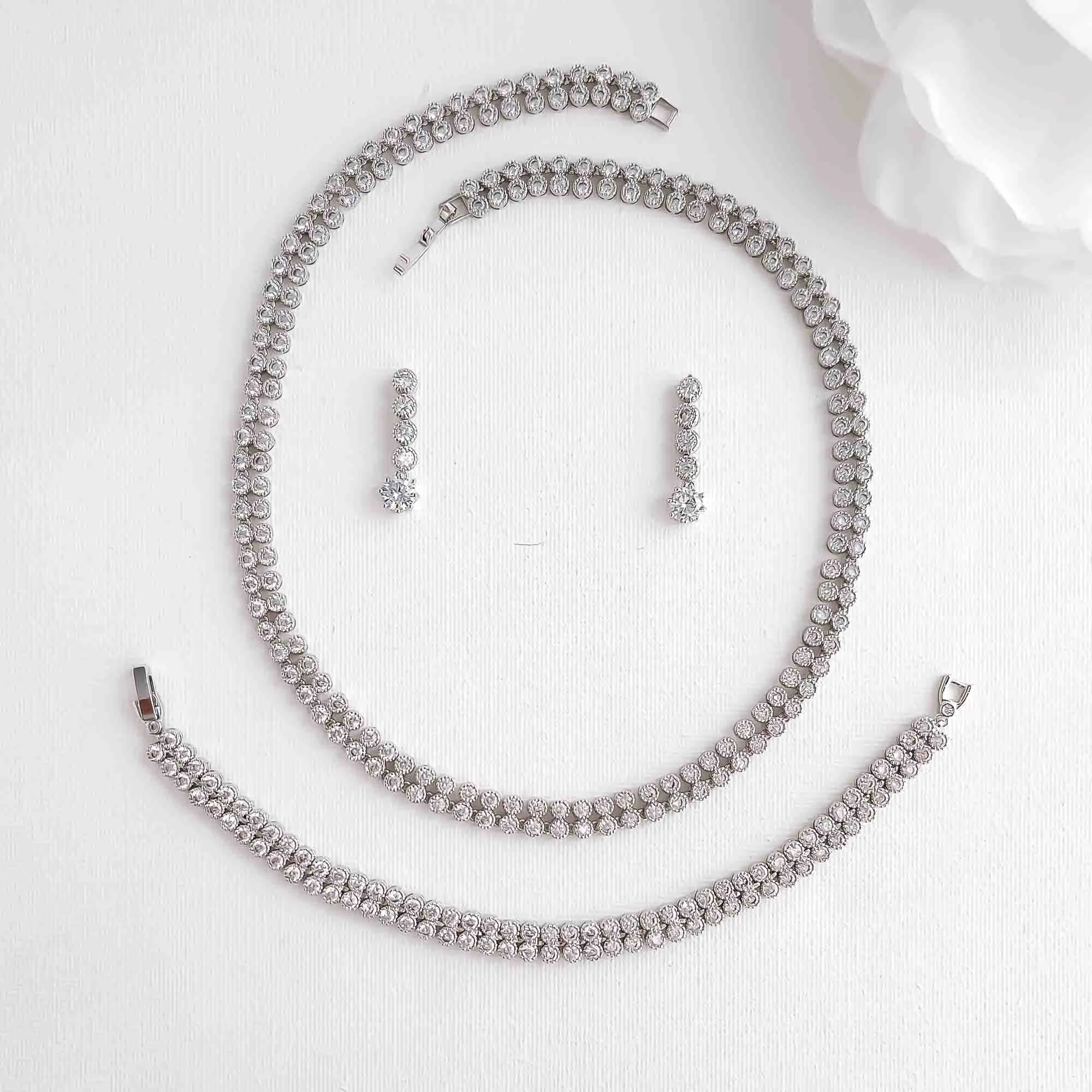 Layered Tennis Necklace Set - Erin