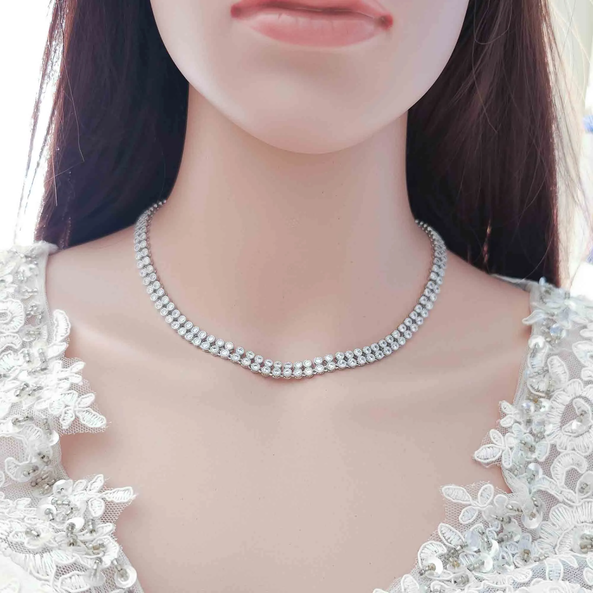 Layered Tennis Necklace Set - Erin