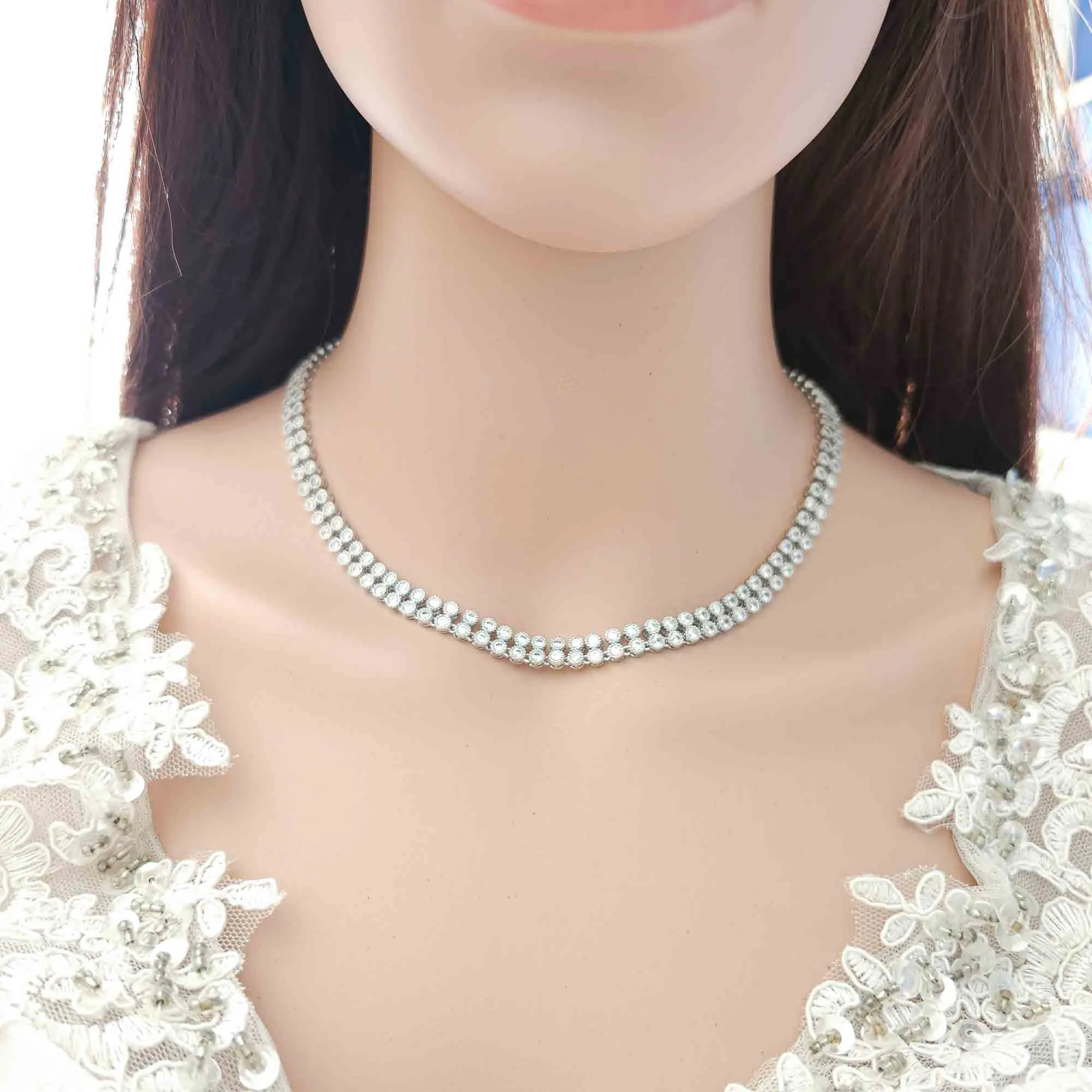 Layered Tennis Necklace Set - Erin
