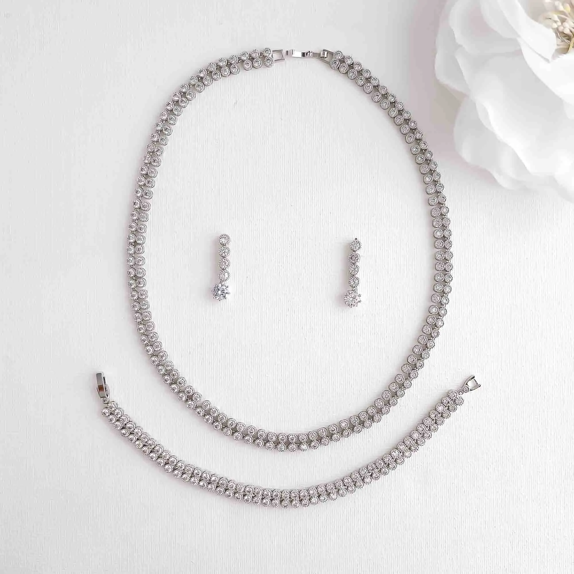 Layered Tennis Necklace Set - Erin