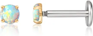 limerencia 18g Titanium Internally Threaded Piercing Jewelry 2PCS Nose Studs Flat Back Earrings Tragus, Helix, Cartilage, Conch, Labret Piercing for Women Men Sensitive Ears
