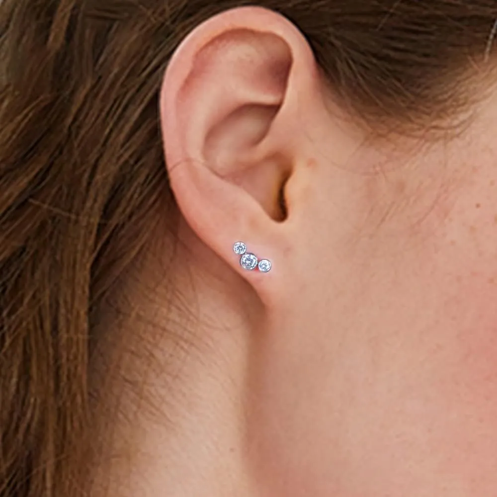 Limerencia G23 Hypoallergenic 18g Flat Back Stud Earrings | F136 Implant Grade Titanium Press Fit Threadless Push Pop in Cartilage Helix Labret Lip Monroe Tragus Piercing Studs