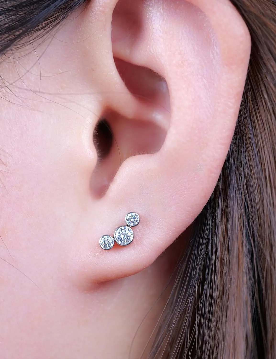 Limerencia G23 Hypoallergenic 18g Flat Back Stud Earrings | F136 Implant Grade Titanium Press Fit Threadless Push Pop in Cartilage Helix Labret Lip Monroe Tragus Piercing Studs