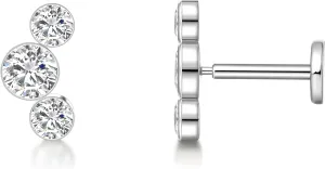 Limerencia G23 Hypoallergenic 18g Flat Back Stud Earrings | F136 Implant Grade Titanium Press Fit Threadless Push Pop in Cartilage Helix Labret Lip Monroe Tragus Piercing Studs