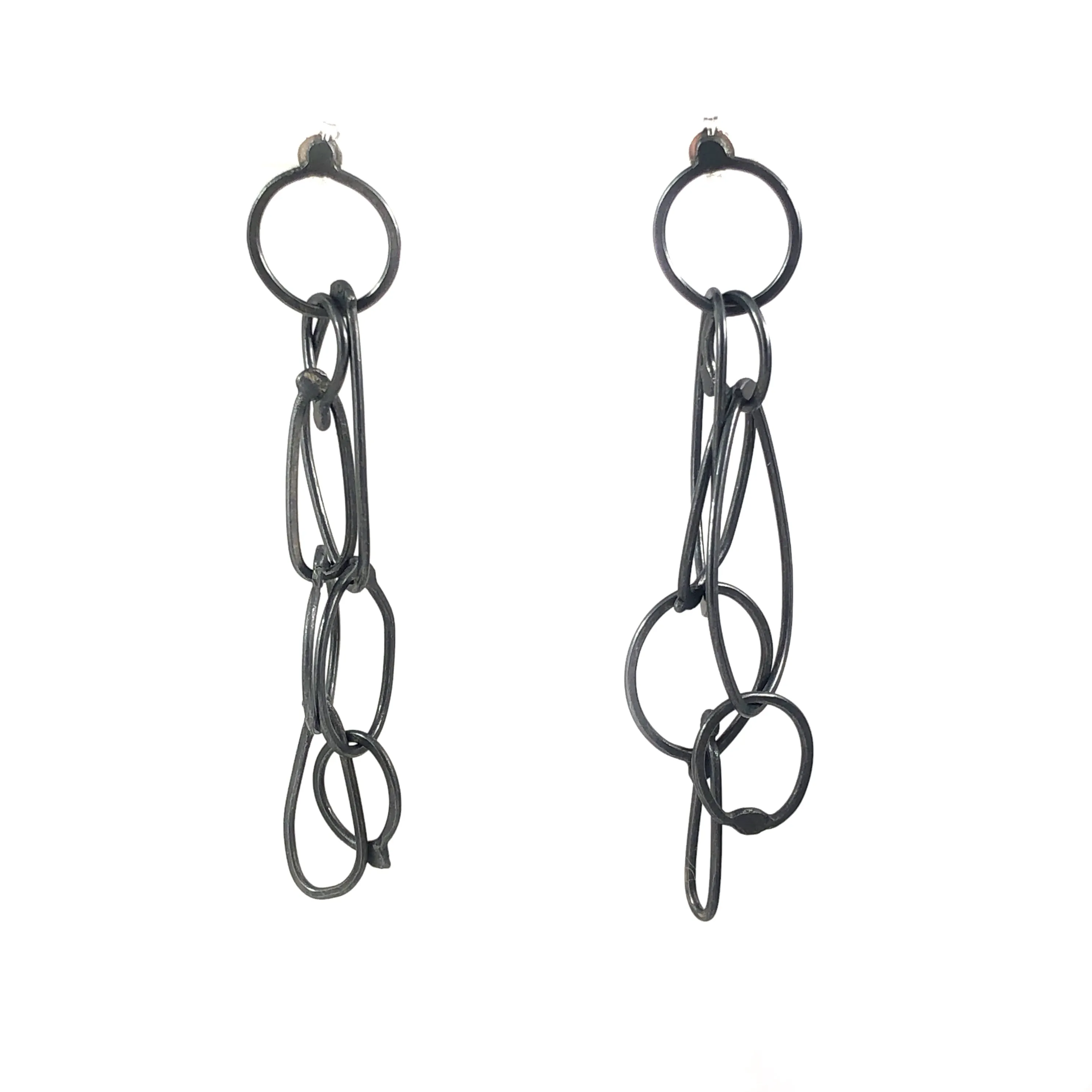 Long Fuselage Oxidised Earrings - Ari Athans
