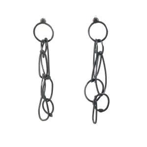Long Fuselage Oxidised Earrings - Ari Athans