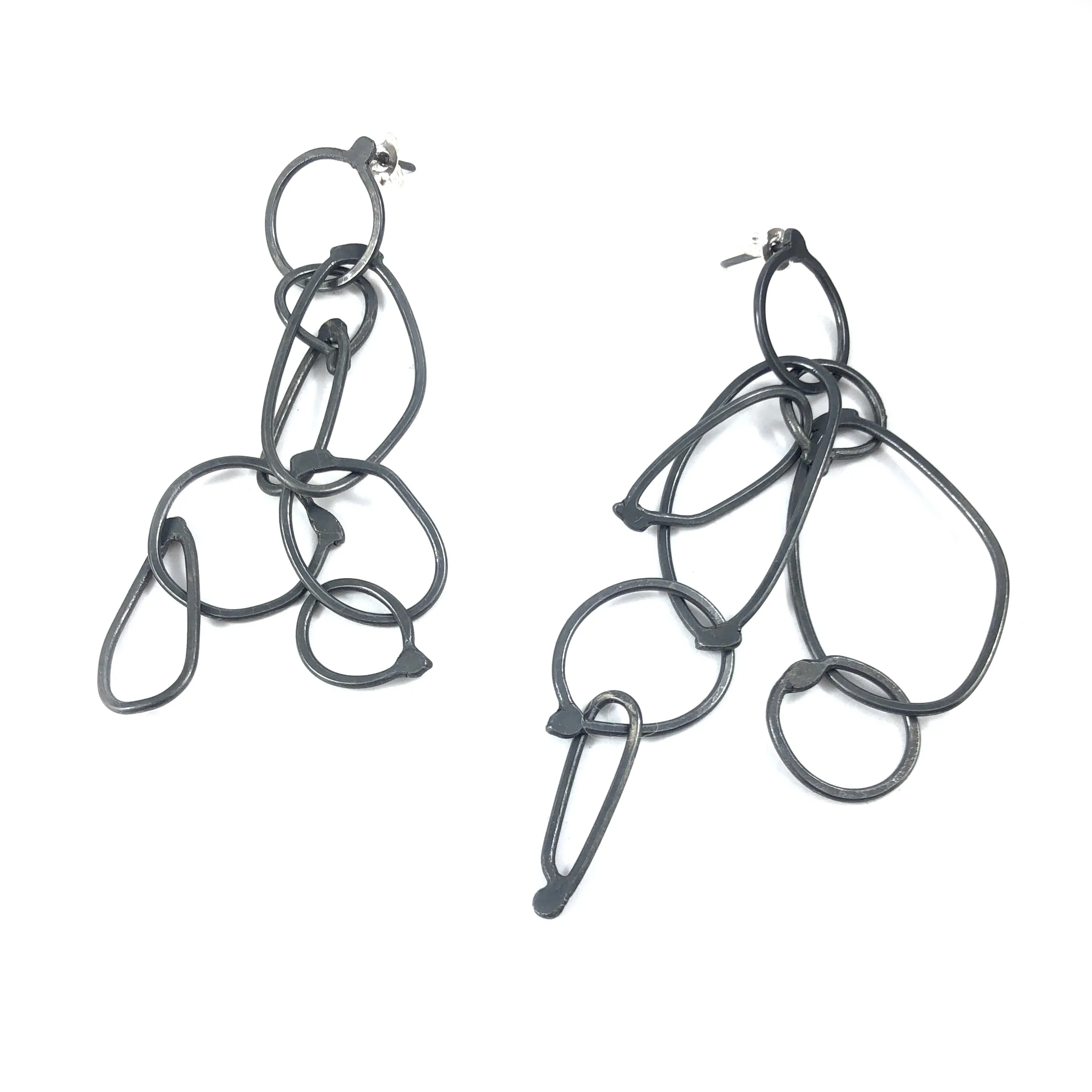 Long Fuselage Oxidised Earrings - Ari Athans