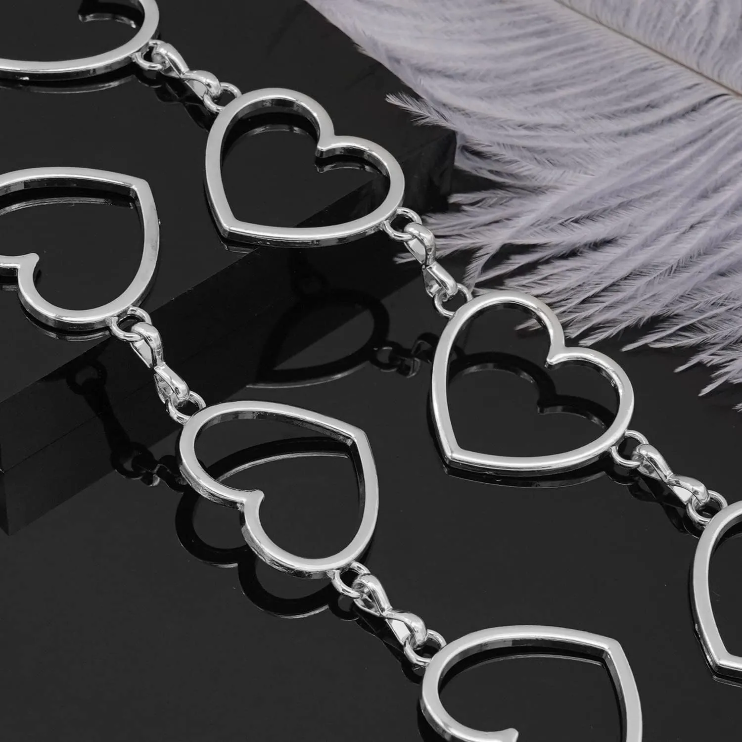 Long Tassel Waist Chain Belt for Women, Adjustable Metal Body Belly Belt Chain for Dress