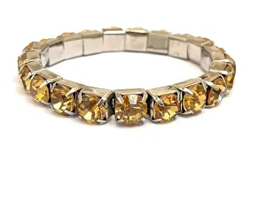Luxury Citrine Tennis bracelets for women HANDMADE Silver Citrine Silver Jewelry 8mm Gem Bangle Bracelet SILVER Rhodium Plate Austrian Crystal gift for Mother Anniversary Mom Valentine's day Birthday
