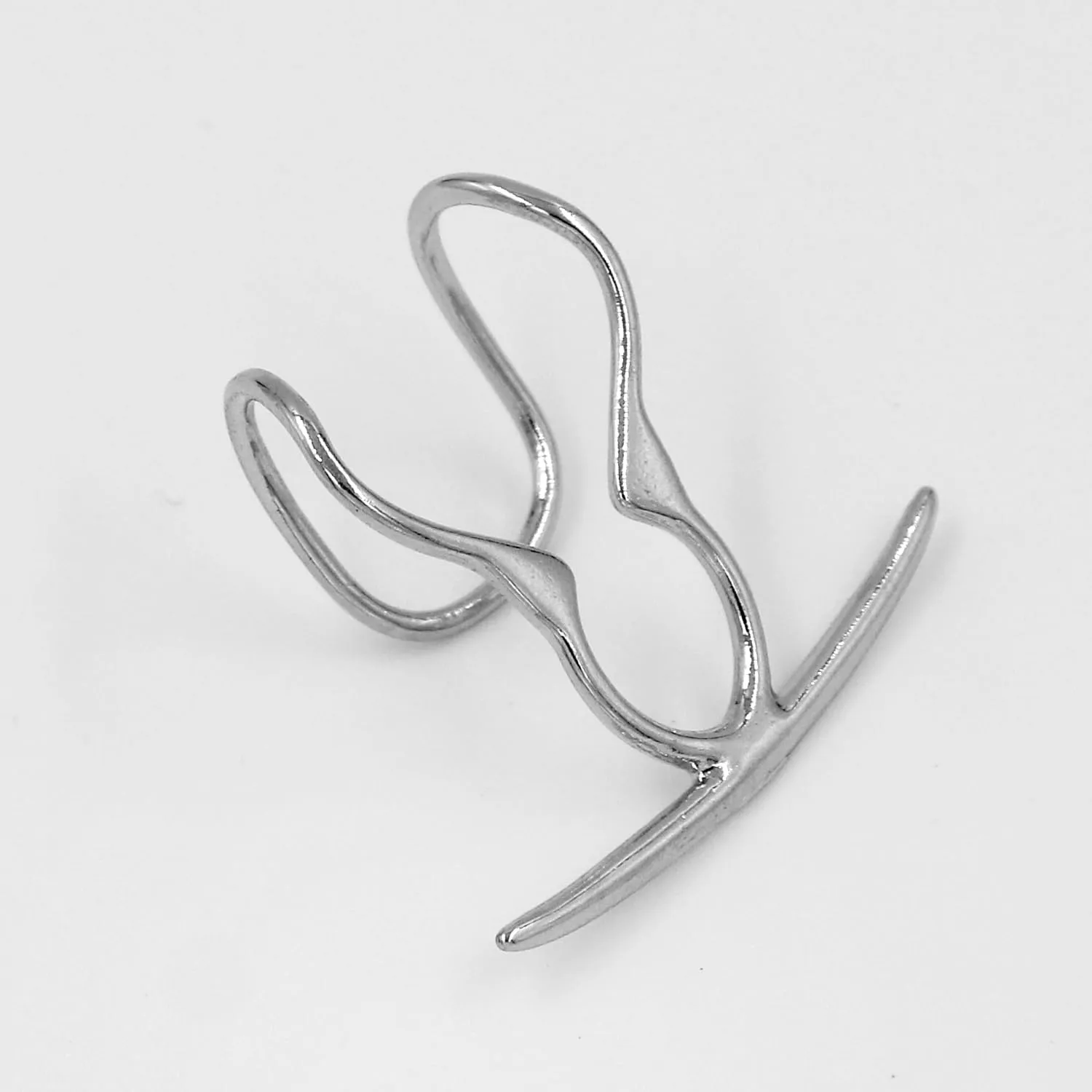 L'VOW Cyberpunk Liquid Silver Futuristic Luxury Irregular Non-Piercing Wrap Lip Cuff Jewelry Cyborg Face Accessories