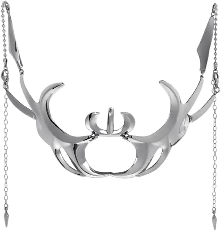 L'VOW Unisex Cyber Punk Liquid Silver Steel Half Mask Y2K Luxury Irregular Jewelry Face Chain Cyborg Earring Accessories