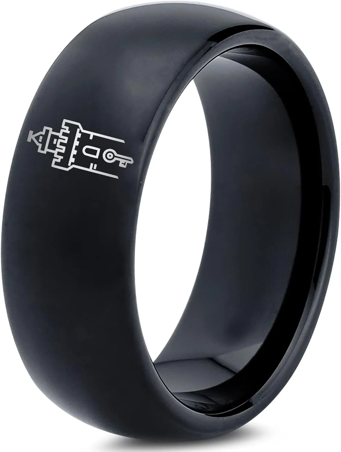 Male Adventure Game Lovers Ring - Wedding 7mm Black Gray 9mm Polished Step Bevel Edge Women Yellow Flat Cut Brushed Dome Men Tungsten Band 8mm 18k Rose Gold Blue Grey