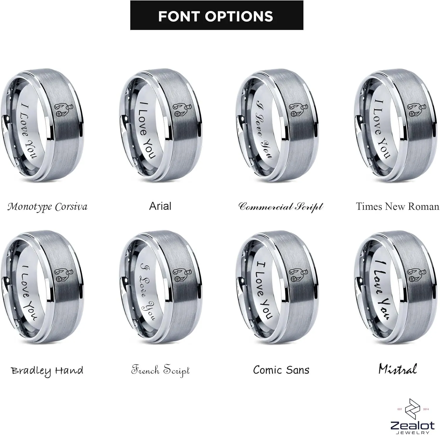 Male Sports Game Devotees Ring - Dome Flat Cut Women Tungsten Band 8mm Polished Gray Wedding Step Bevel Edge 7mm 18k Rose Gold Brushed Black Men Grey Yellow 9mm Blue